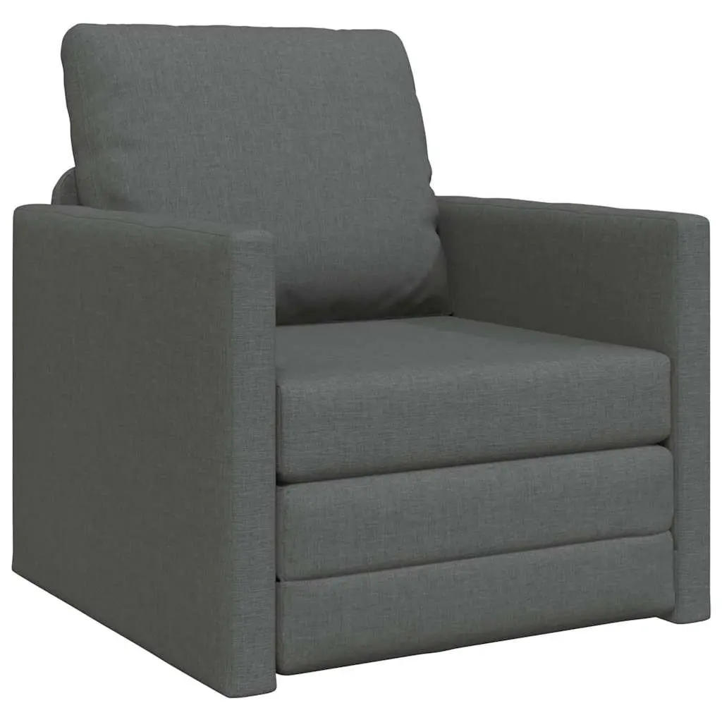 Floor Sofa Bed 60cm Grey Fabric Modern Minimalist Lounge Guest Sleeping