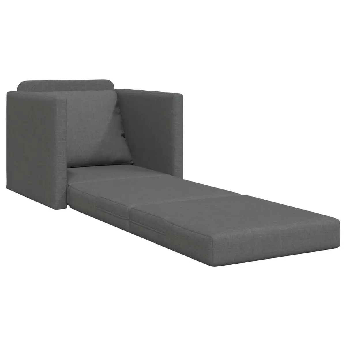 Floor Sofa Bed 60cm Grey Fabric Modern Minimalist Lounge Guest Sleeping