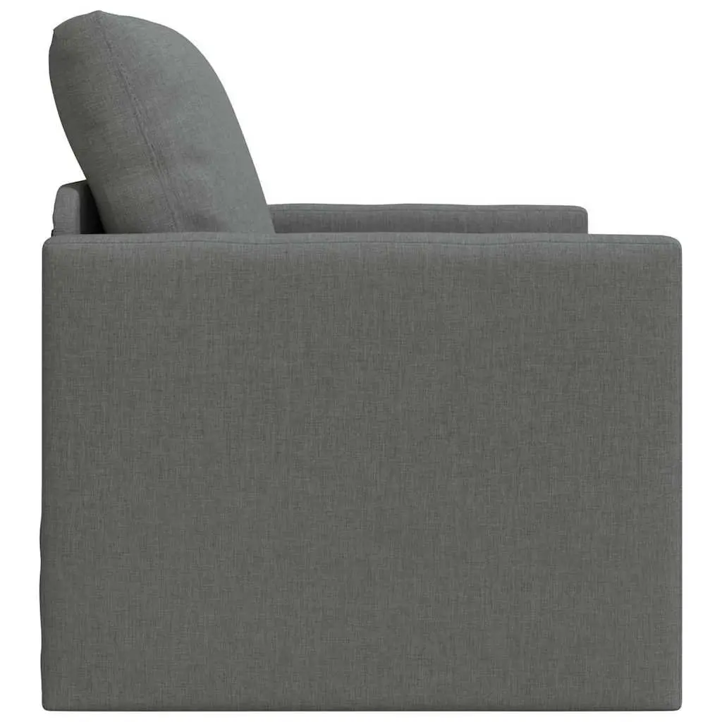 Floor Sofa Bed 60cm Grey Fabric Modern Minimalist Lounge Guest Sleeping