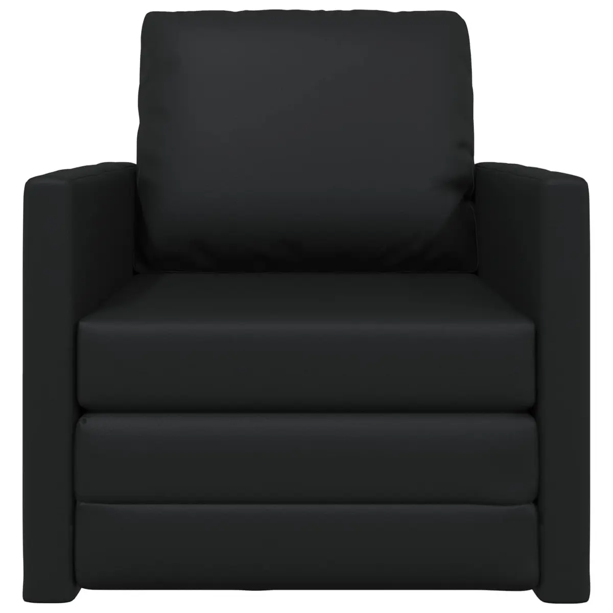 Floor Sofa Bed 60cm in Black Faux Leather