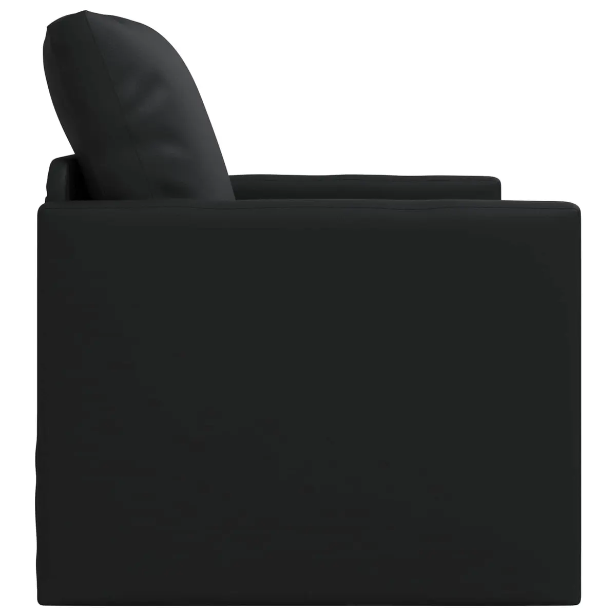 Floor Sofa Bed 60cm in Black Faux Leather