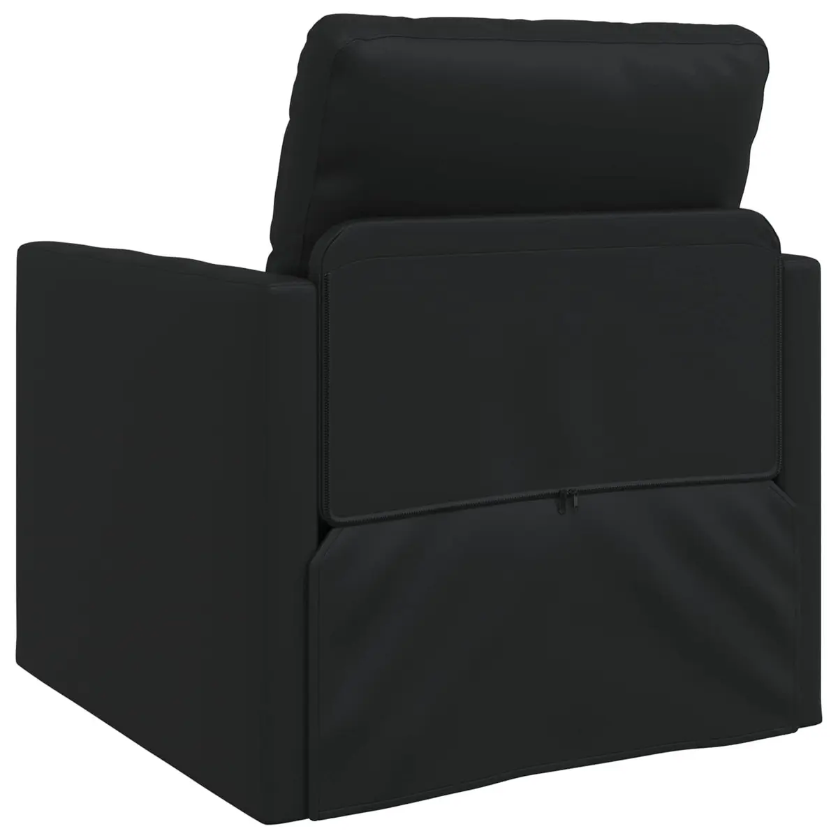 Floor Sofa Bed 60cm in Black Faux Leather