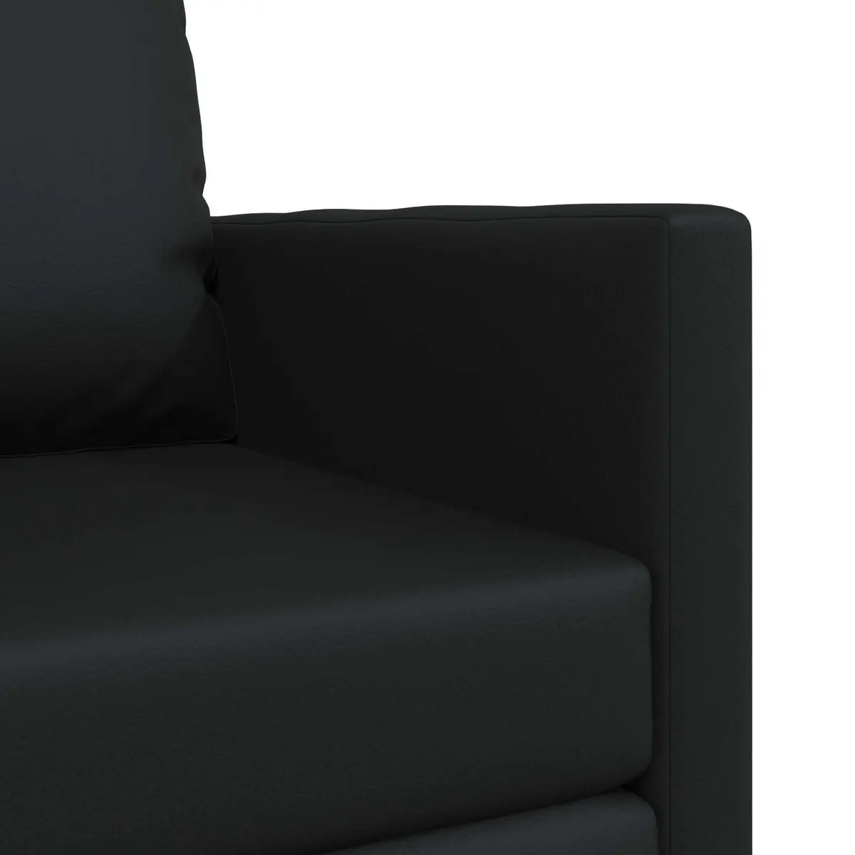 Floor Sofa Bed 60cm in Black Faux Leather