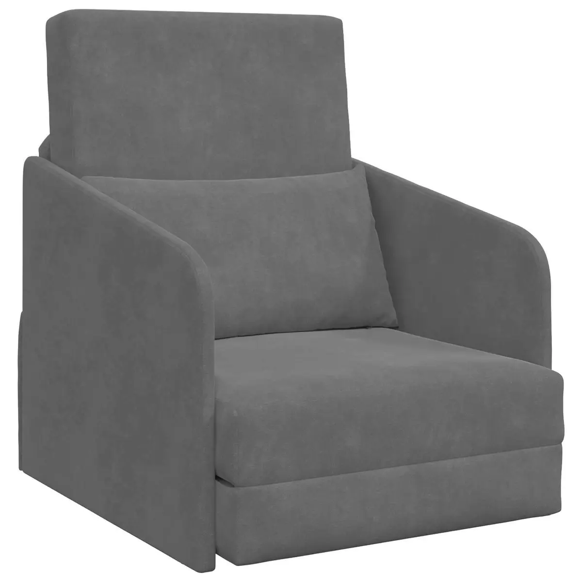 Modern Sofa Bed Grey Velvet Convertible Lounge Furniture Sleeper Couch Living