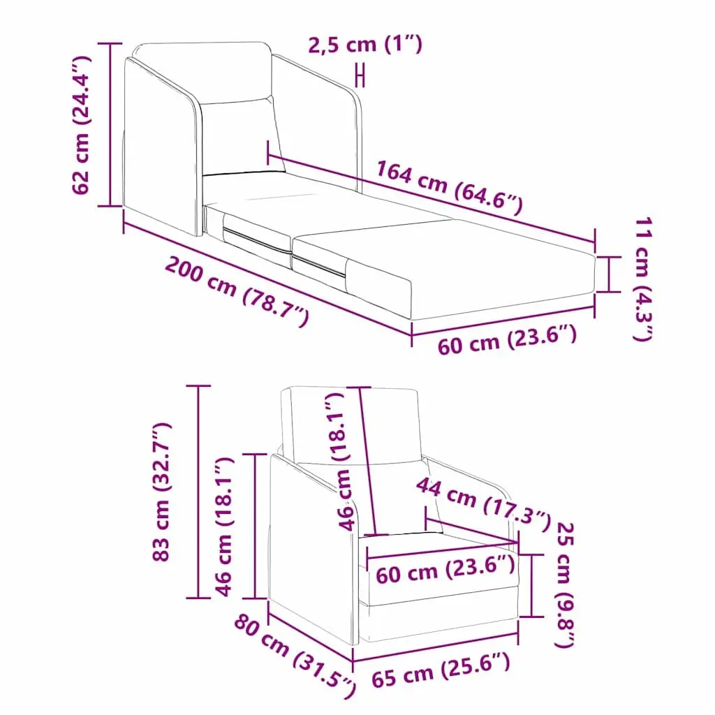 Modern Sofa Bed Grey Velvet Convertible Lounge Furniture Sleeper Couch Living
