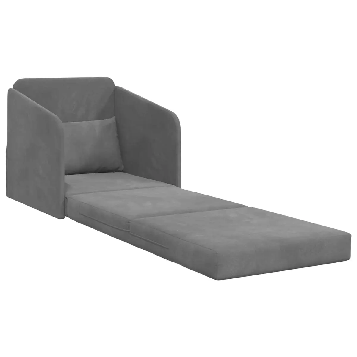 Modern Sofa Bed Grey Velvet Convertible Lounge Furniture Sleeper Couch Living