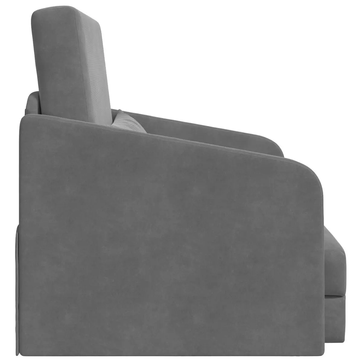 Modern Sofa Bed Grey Velvet Convertible Lounge Furniture Sleeper Couch Living