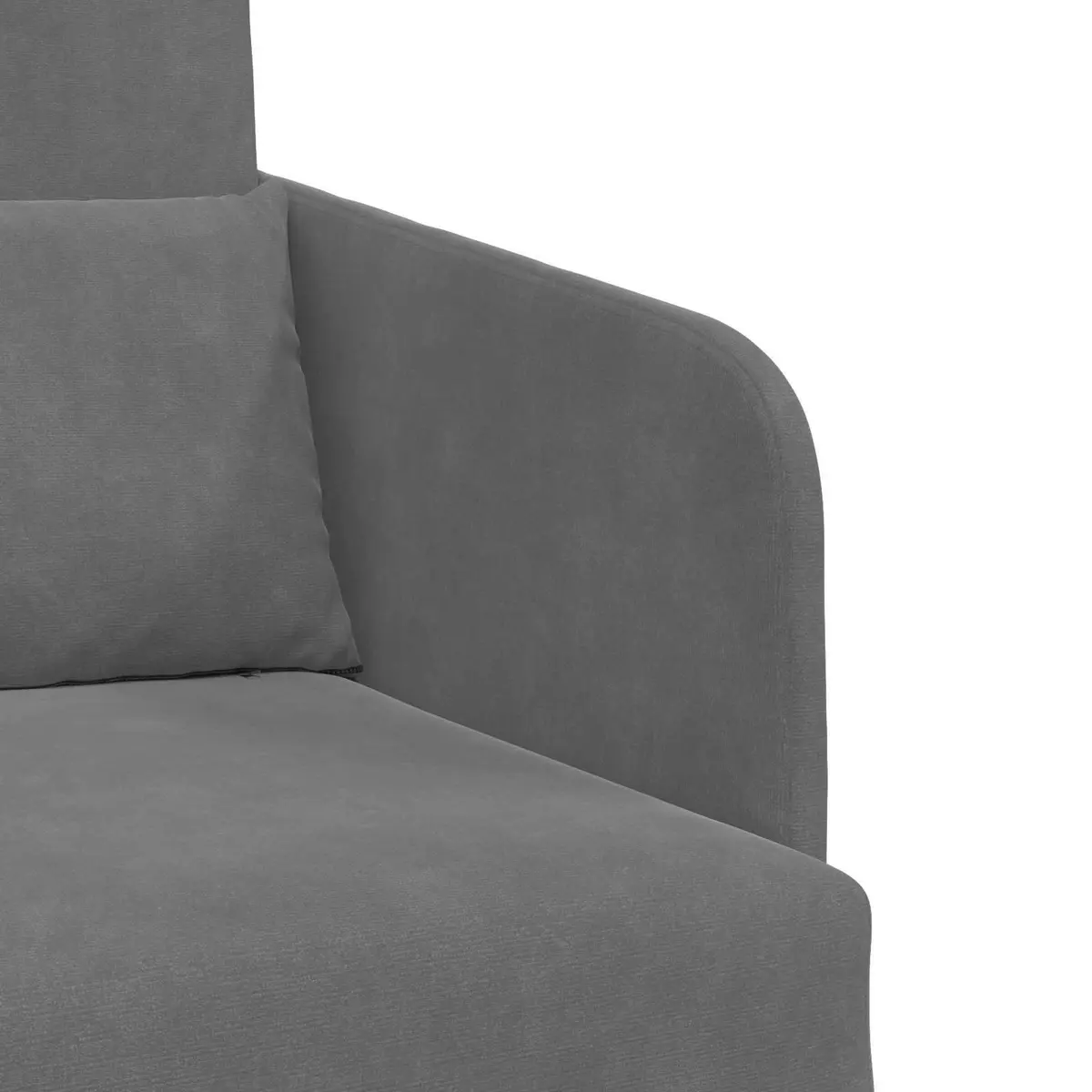 Modern Sofa Bed Grey Velvet Convertible Lounge Furniture Sleeper Couch Living