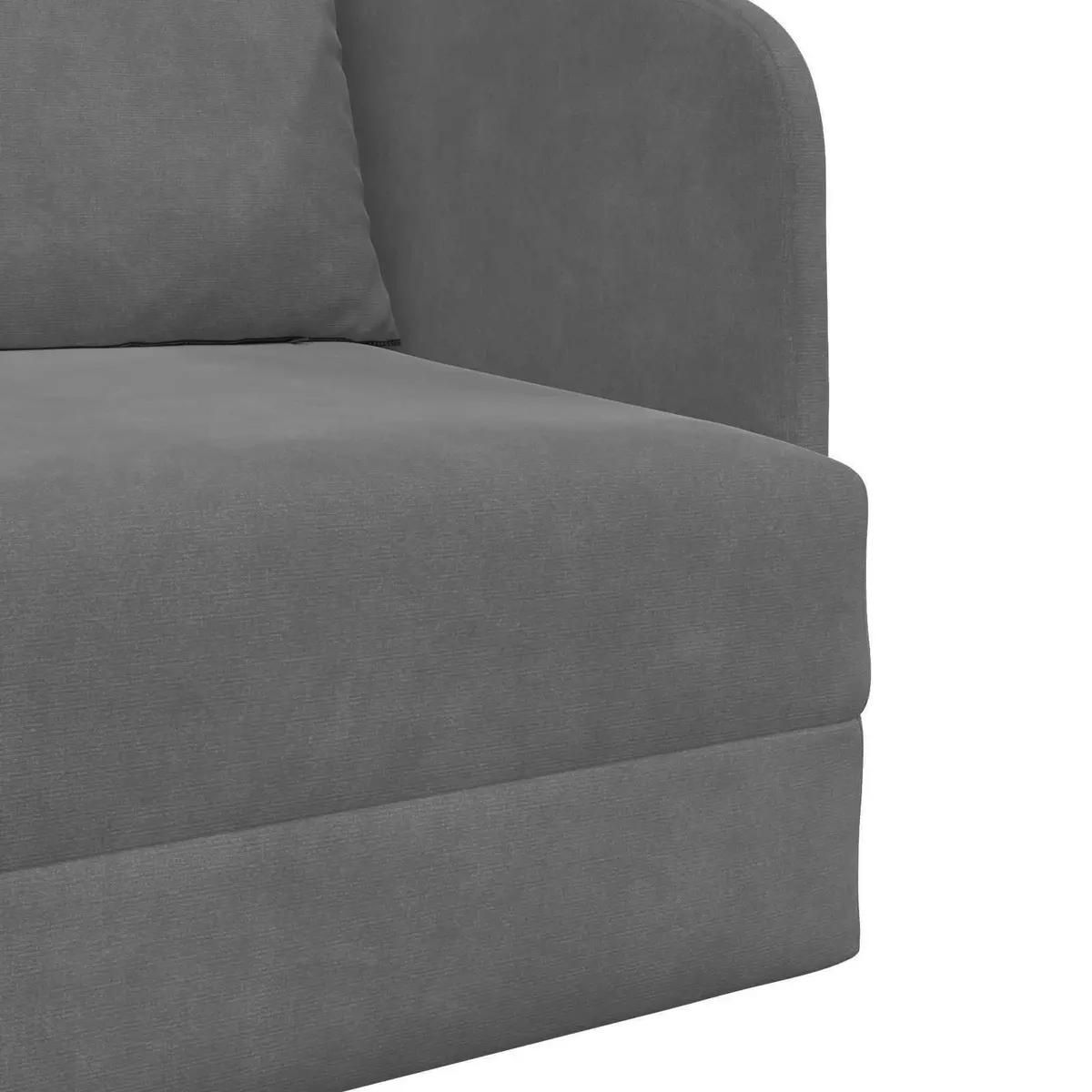 Modern Sofa Bed Grey Velvet Convertible Lounge Furniture Sleeper Couch Living
