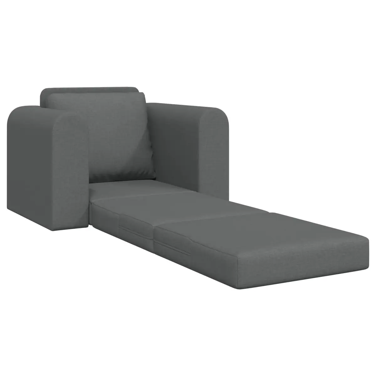 Sofa Bed Grey Convertible Fabric 98cm x 71cm x 83cm Metal and Plywood