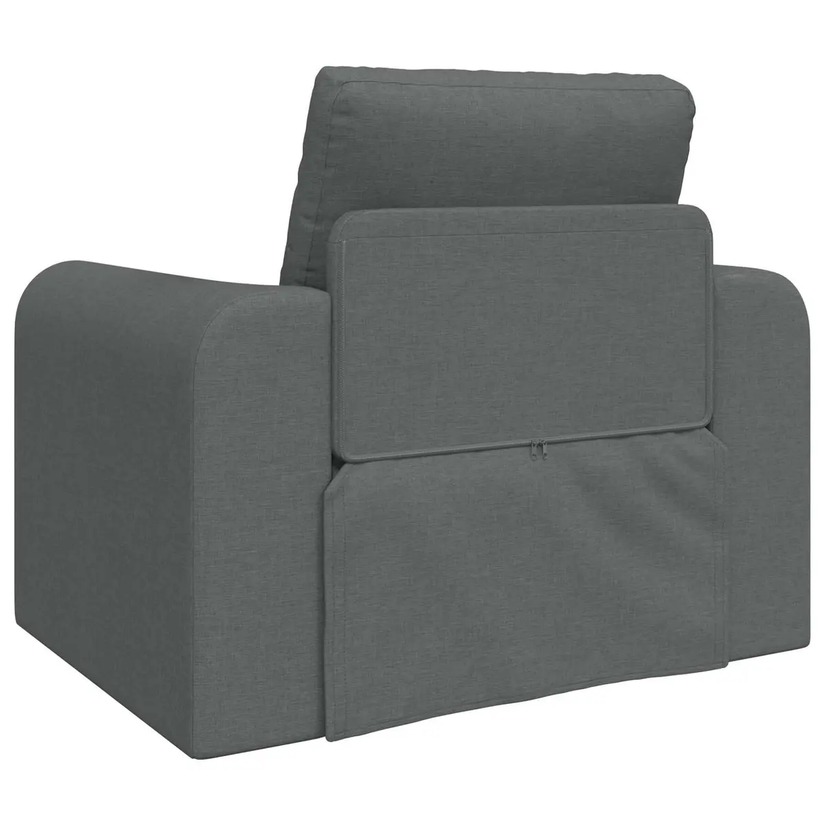 Sofa Bed Grey Convertible Fabric 98cm x 71cm x 83cm Metal and Plywood