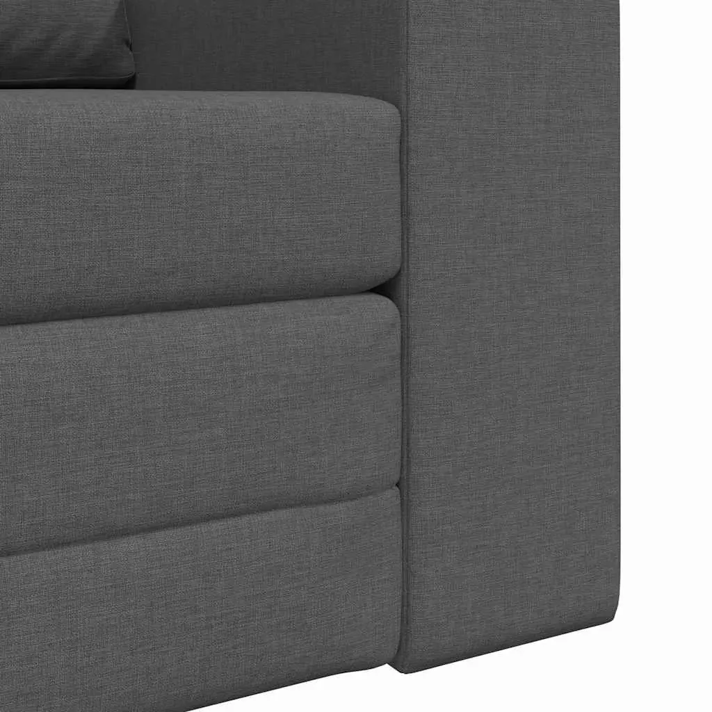 Sofa Bed Grey Convertible Fabric 98cm x 71cm x 83cm Metal and Plywood