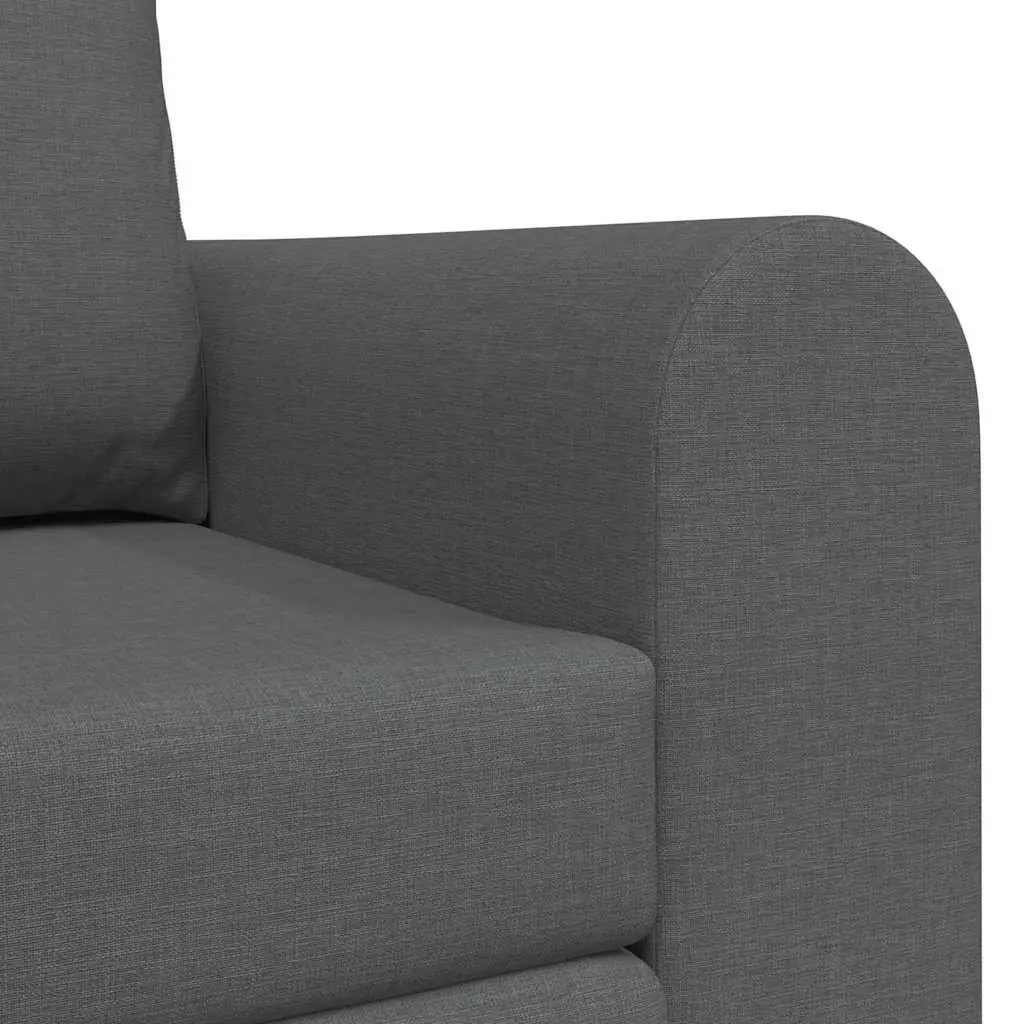 Floor Sofa Bed Convertible Grey Fabric Modern Couch Manual Adjustment Compact