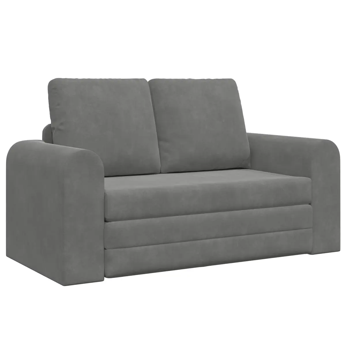 Sofa Bed Grey Velvet 148x71x83cm Convertible Couch Modern Living Room