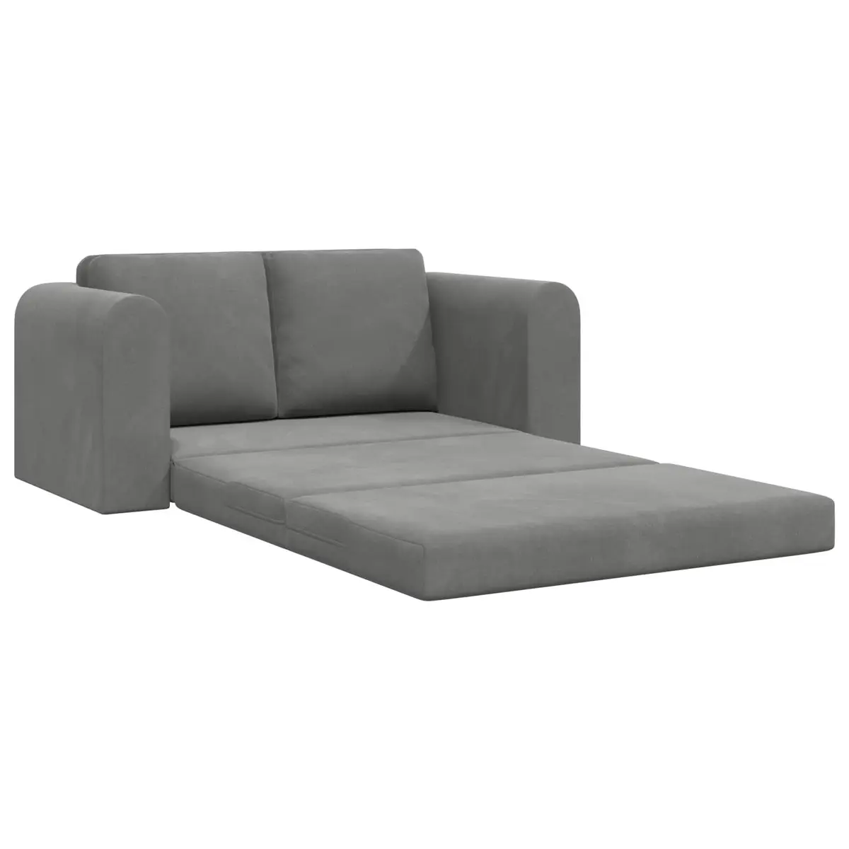 Sofa Bed Grey Velvet 148x71x83cm Convertible Couch Modern Living Room