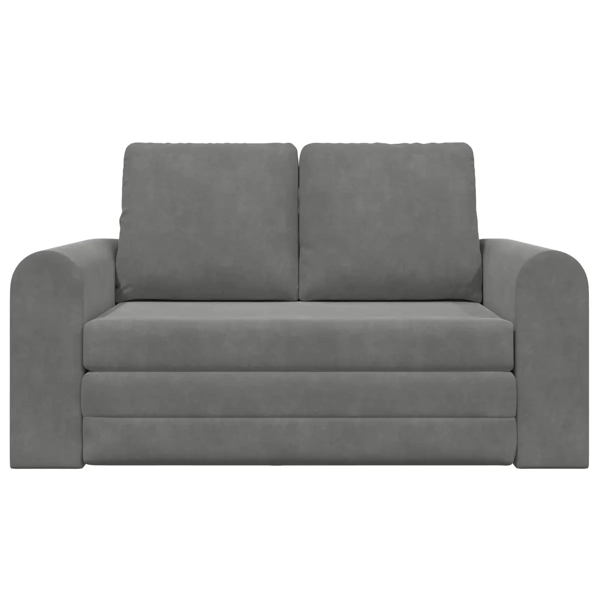 Sofa Bed Grey Velvet 148x71x83cm Convertible Couch Modern Living Room
