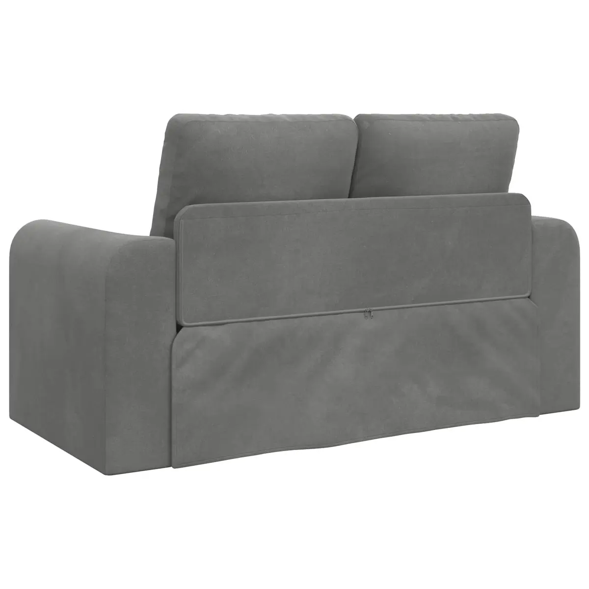 Sofa Bed Grey Velvet 148x71x83cm Convertible Couch Modern Living Room