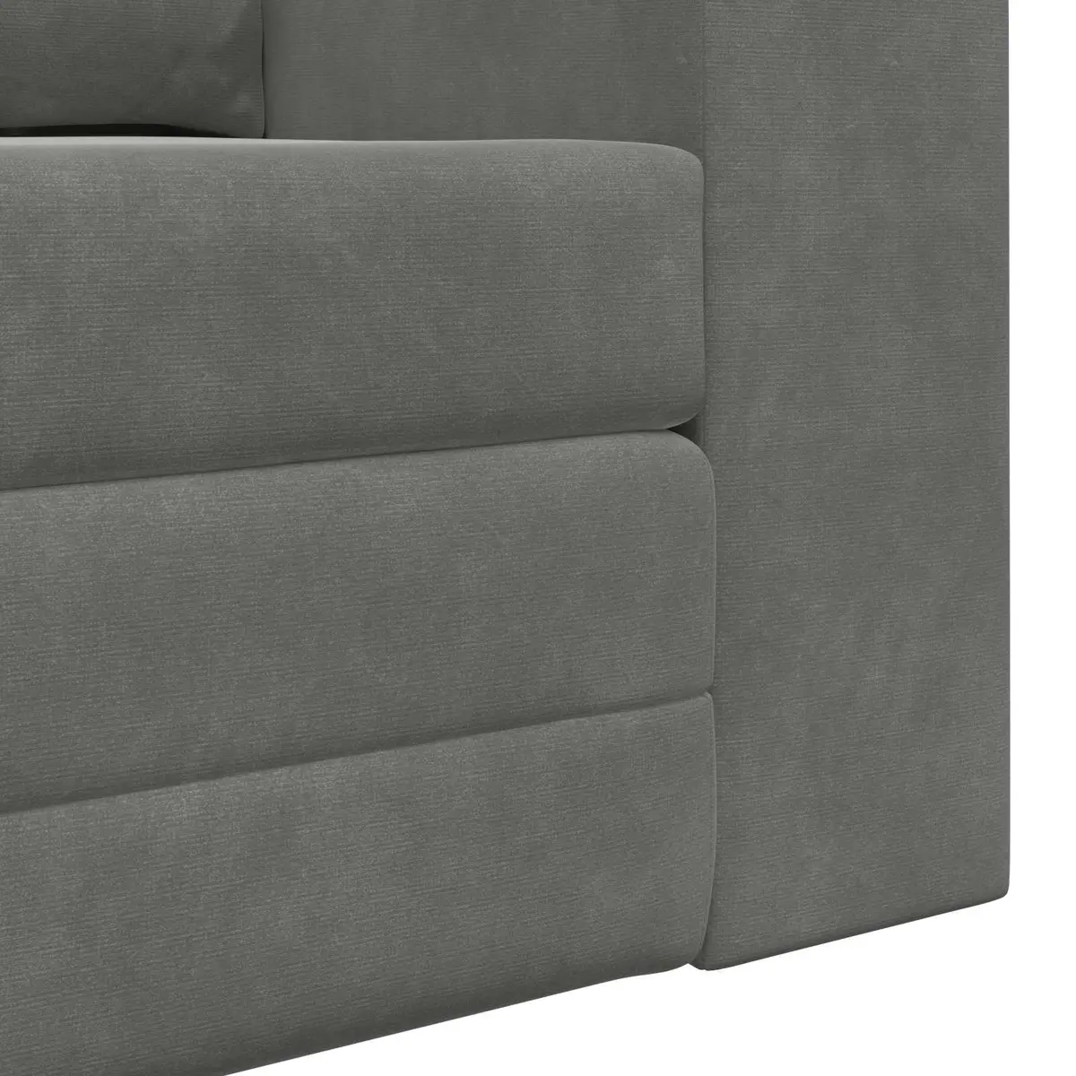 Sofa Bed Grey Velvet 148x71x83cm Convertible Couch Modern Living Room