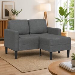 Comfortable Grey L-Shaped 2-Seater Sofa with Chaise