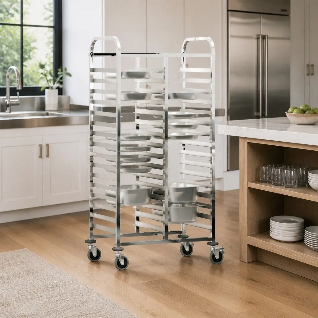 Tray Trolley Stainless Steel 75 x 55 x 162.5 cm Kitchen Catering