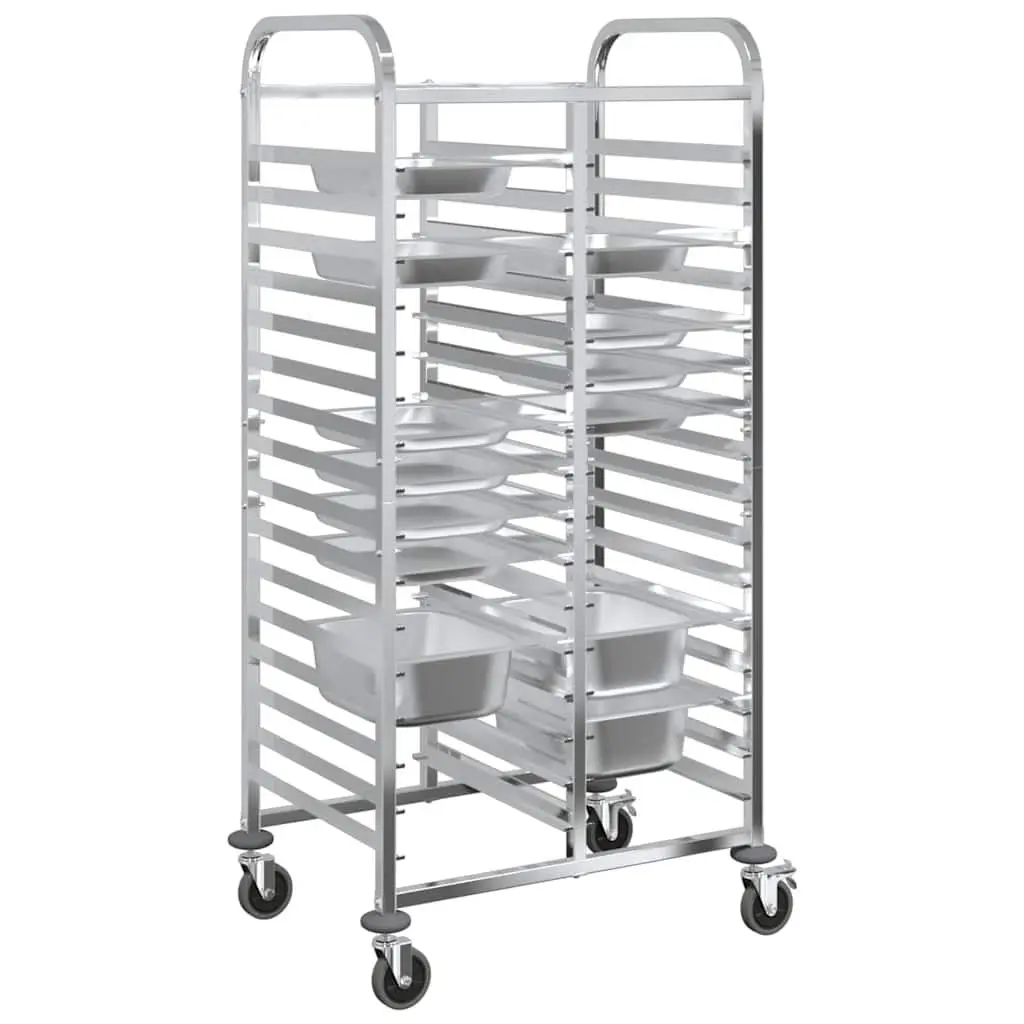 Tray Trolley Stainless Steel 75 x 55 x 162.5 cm Kitchen Catering