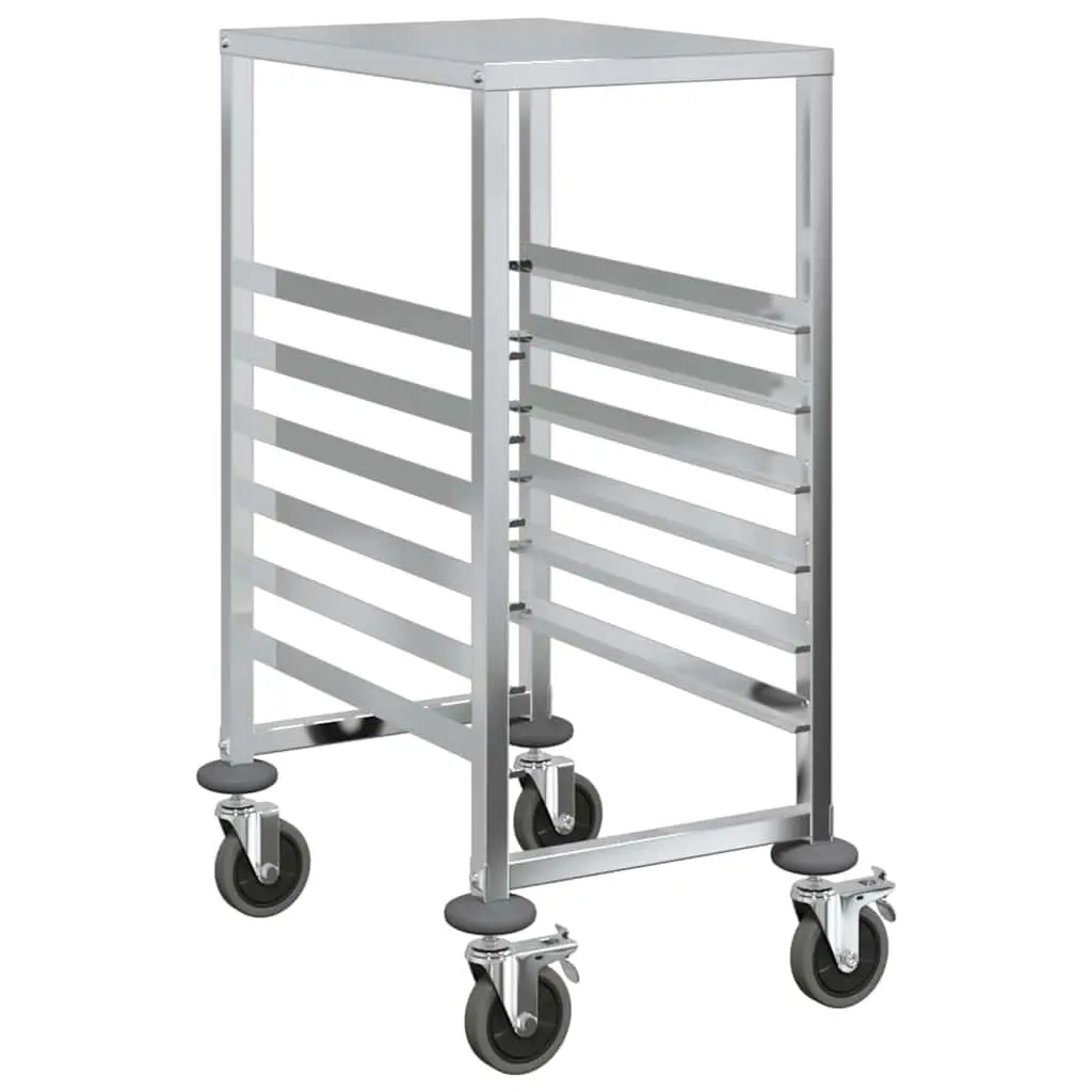 Stainless Steel Kitchen Trolley with 6 GN Container Slots 39x55x87 cm Catering