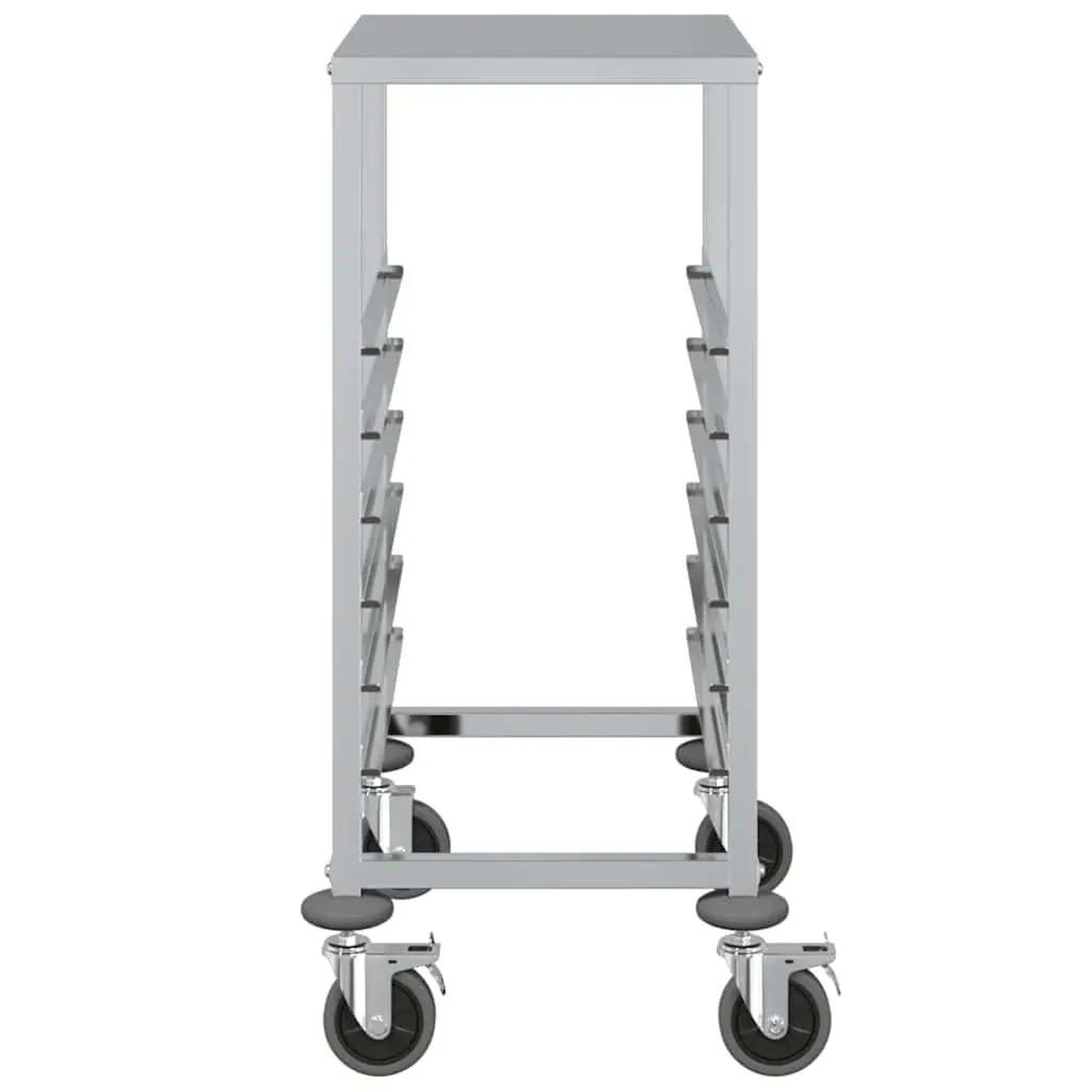 Stainless Steel Kitchen Trolley with 6 GN Container Slots 39x55x87 cm Catering