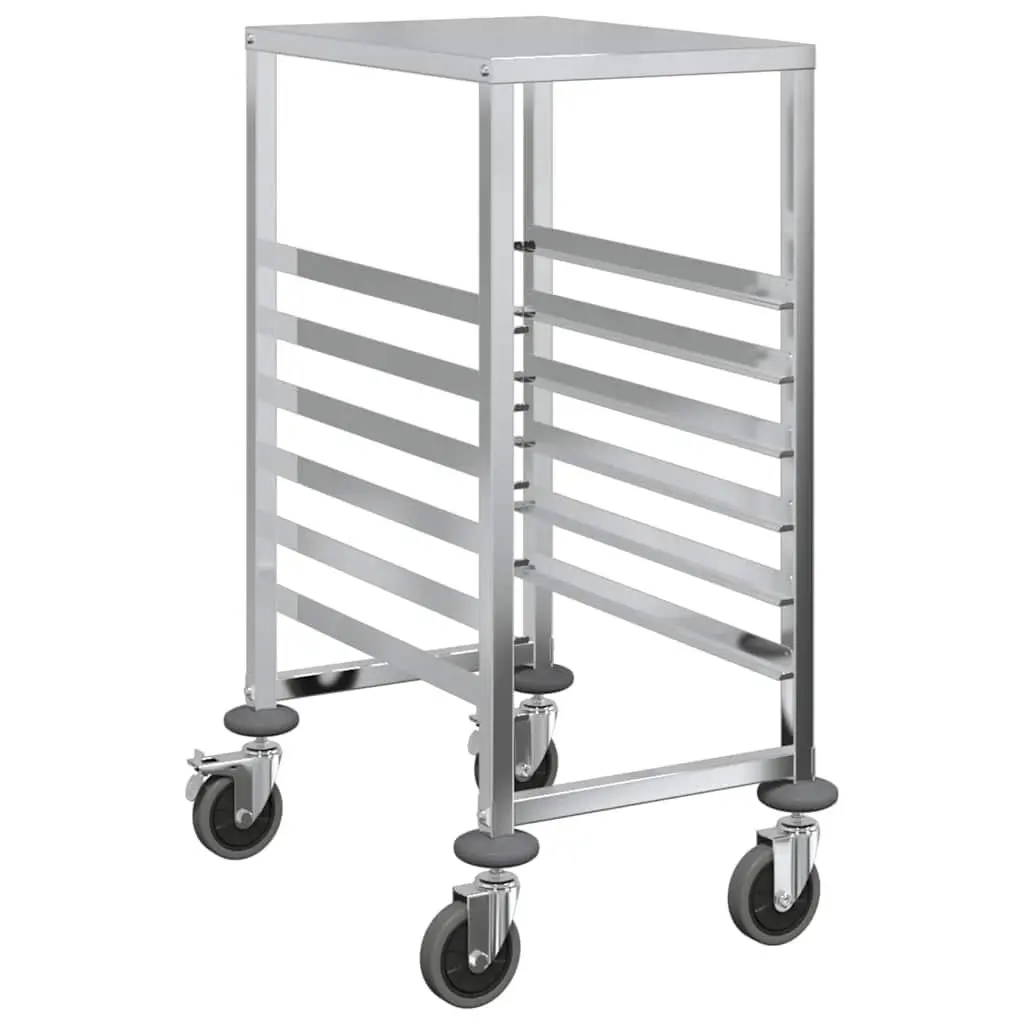 Stainless Steel Kitchen Trolley with 6 GN Container Slots 39x55x87 cm Catering