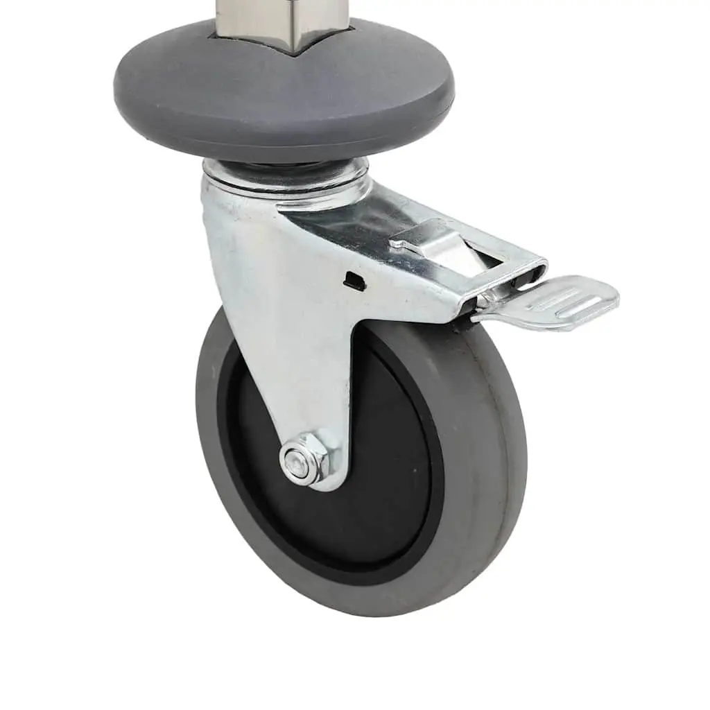 Tray Trolley Kitchen Dining Service Cart Stainless Steel Silver 75 x 55 x 87 cm