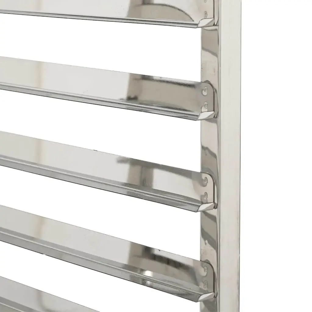 Tray Trolley Kitchen Dining Service Cart Stainless Steel Silver 75 x 55 x 87 cm