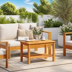 Rustic Solid Acacia Wood Side Table for Cozy Spaces