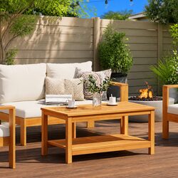 Acacia Wood Side Table for Indoor and Outdoor Use