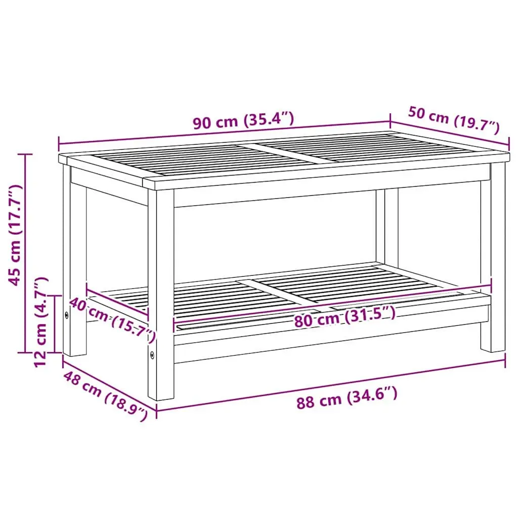 Acacia Wood Side Table for Indoor and Outdoor Use