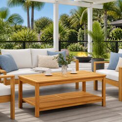 Acacia Wood Side Table for Indoor and Outdoor Use 110cm