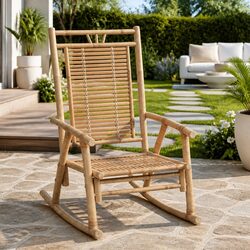Bamboo Rocking Chair for Relaxation in Living Spaces