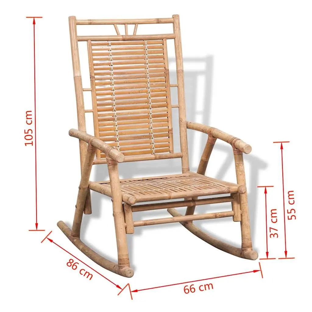 Bamboo Rocking Chair for Relaxation in Living Spaces