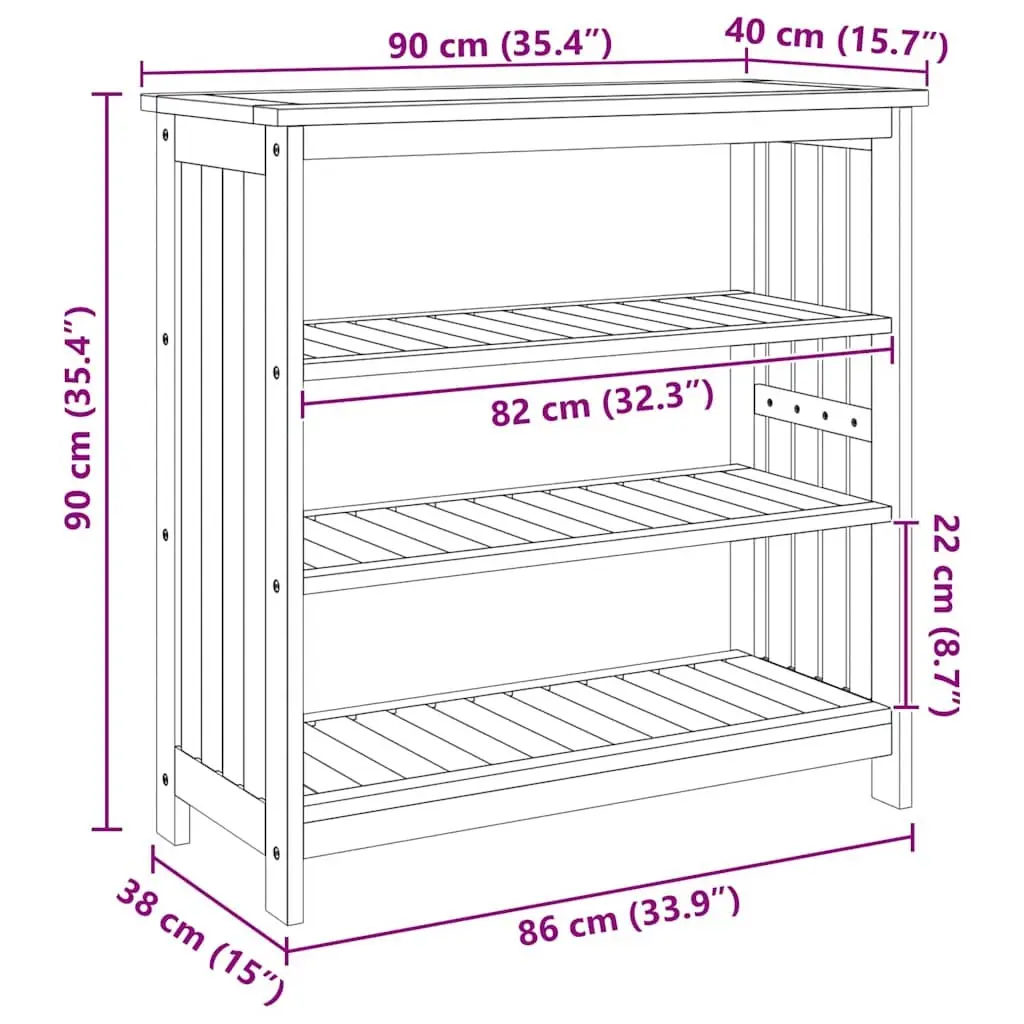 Garden Storage Cabinet Solid Acacia Wood Brown 90x40x90cm