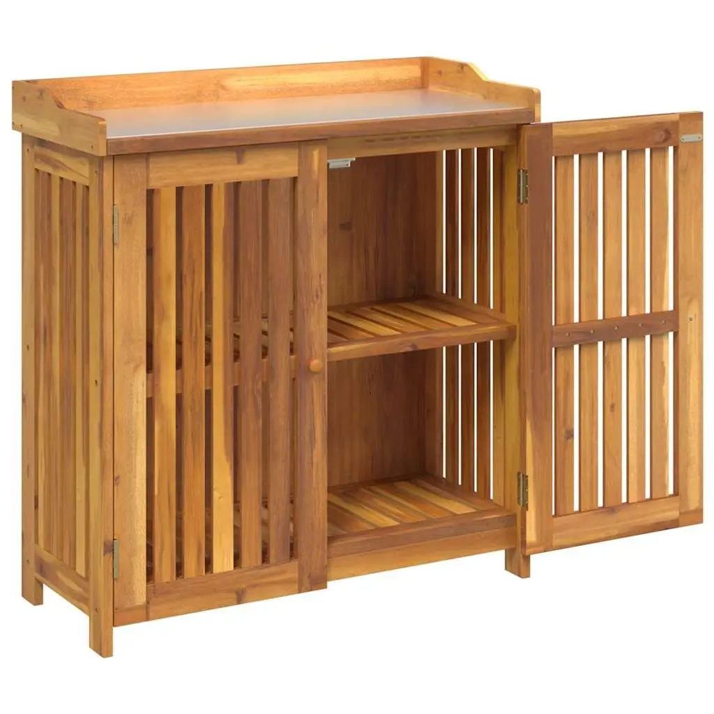 Garden Storage Cabinet Modern Rectangular 93 x 41.5 x 98 cm Solid Acacia Wood