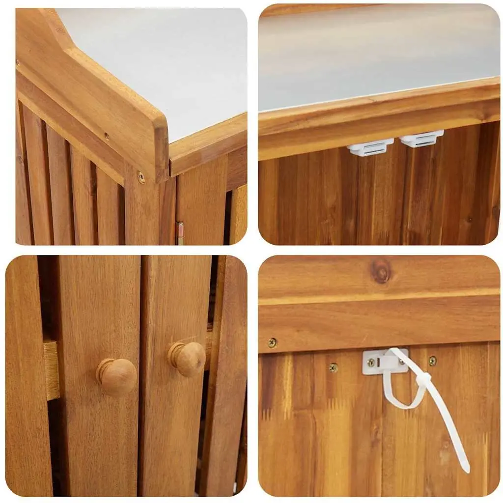 Garden Storage Cabinet Modern Rectangular 93 x 41.5 x 98 cm Solid Acacia Wood