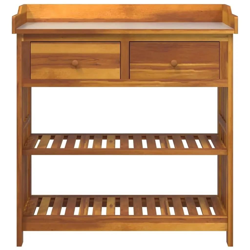 Outdoor Storage Cabinet Brown Solid Acacia Wood 93 x 41.5 x 98cm Garden Furniture