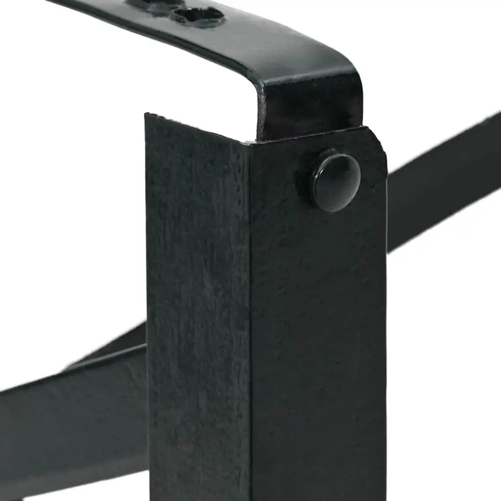 Table Legs Modern Black 39 x 3 x 75 cm Powder-Coated Steel Indoor Outdoor 2 pcs