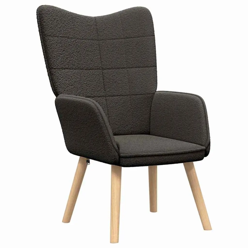 Armchair Dark Grey Sherpa Fabric Ergonomic Living Room Bedroom
