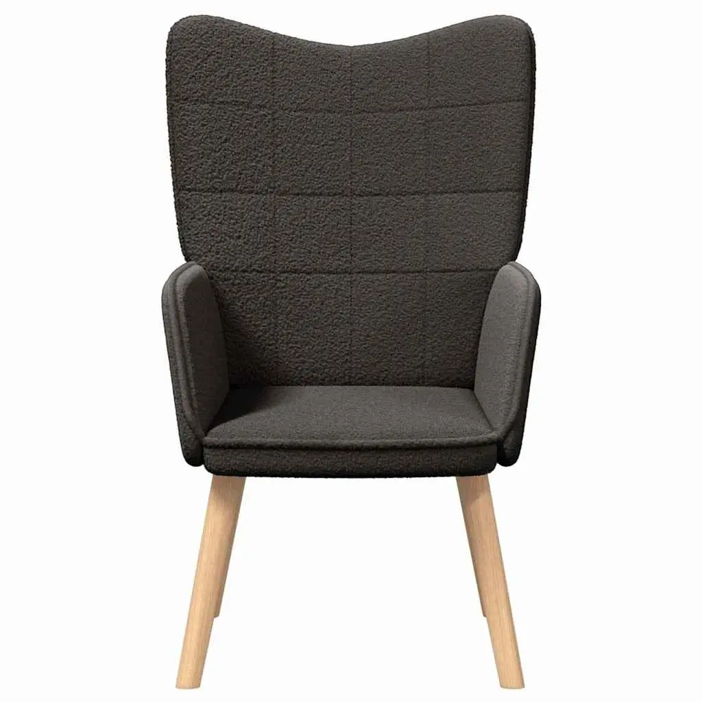 Armchair Dark Grey Sherpa Fabric Ergonomic Living Room Bedroom