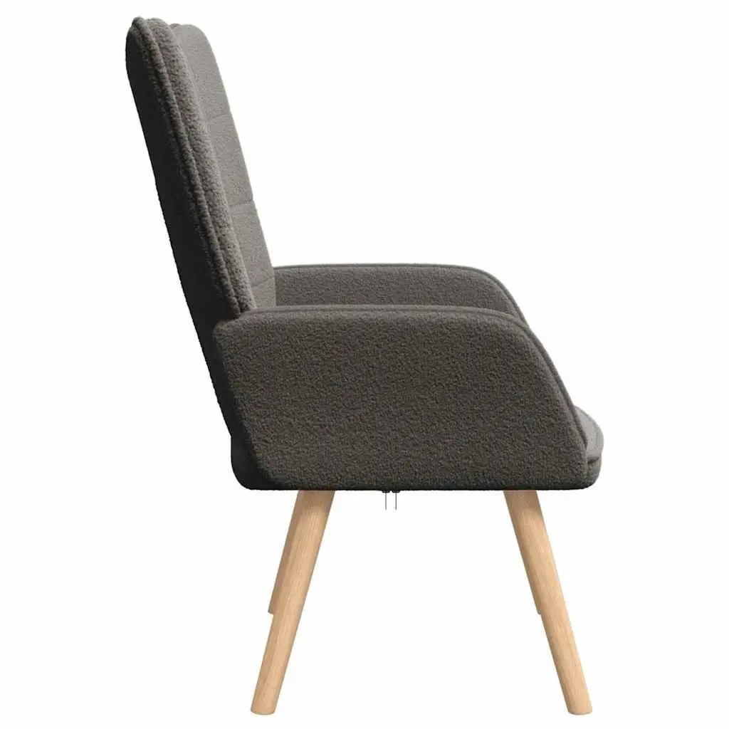 Armchair Dark Grey Sherpa Fabric Ergonomic Living Room Bedroom