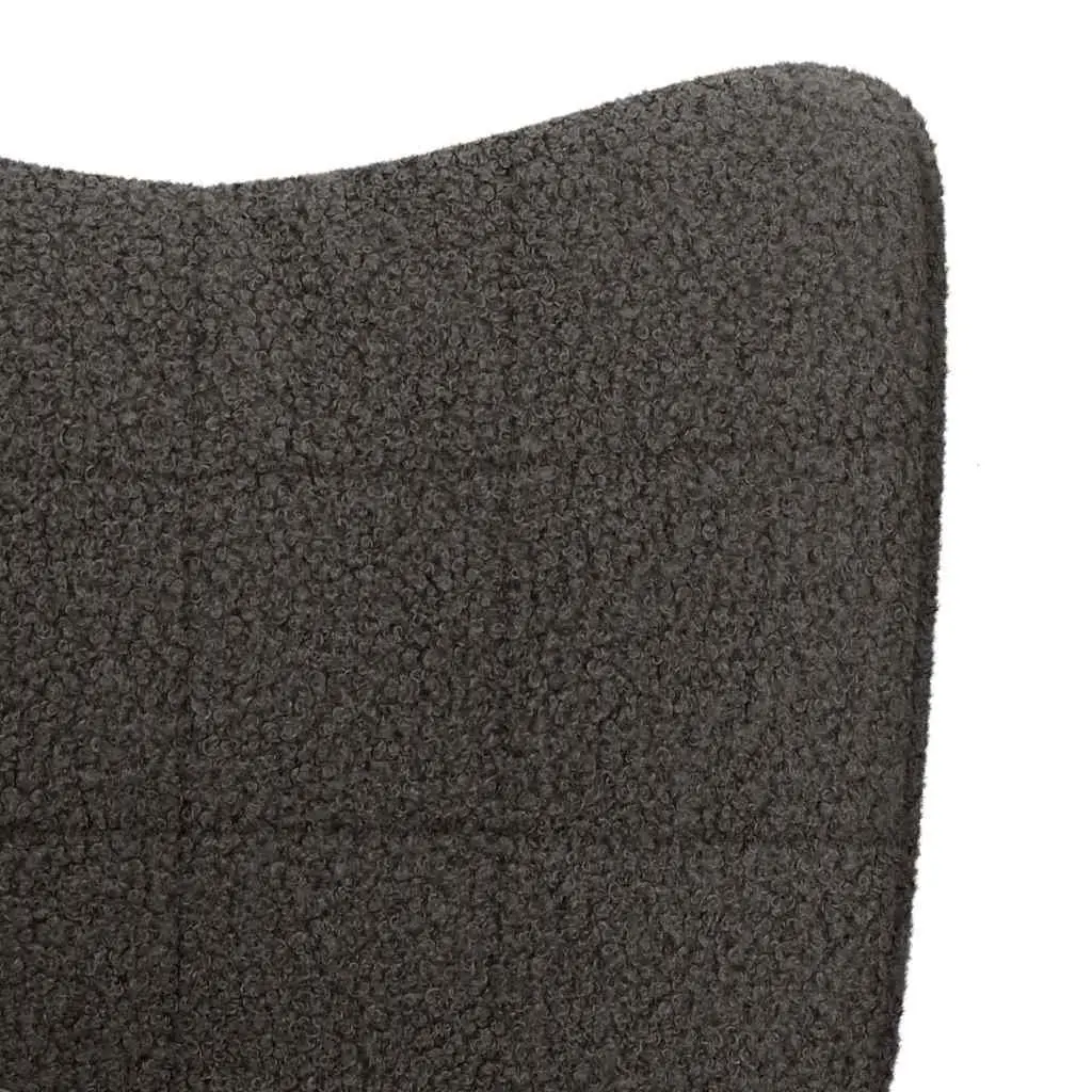 Armchair Dark Grey Sherpa Fabric Ergonomic Living Room Bedroom