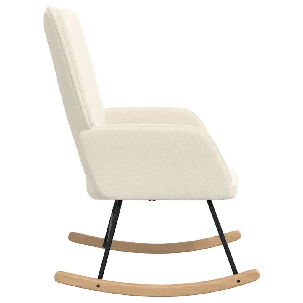 Rocking Chair Cream Sherpa Fabric Modern Armchair Living Room Bedroom Furniture
