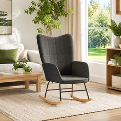 Comfortable Grey Sherpa Rocking Chair for Any Space