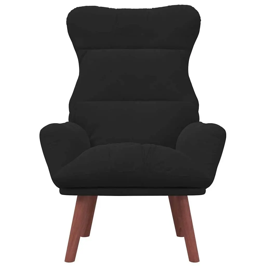 Armchair Black Velvet Modern Relaxing Chair Padded Armrests Living Room