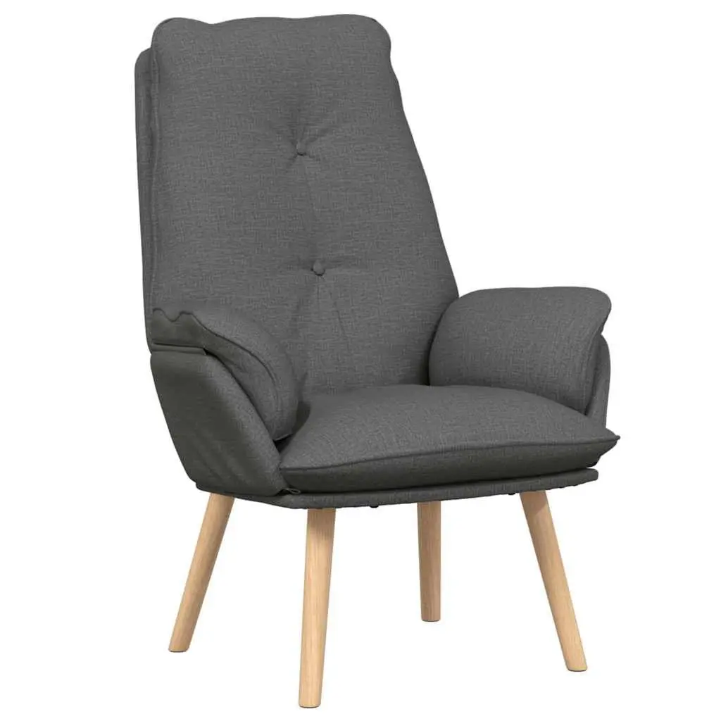 Grey Armchair Modern Fabric Seat Cushioned Armrests 69 x 74 x 93 cm Polyester