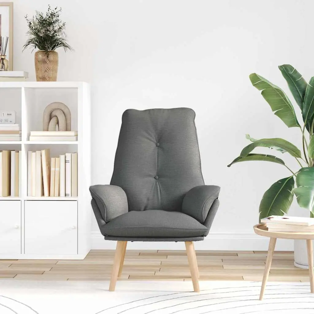 Grey Armchair Modern Fabric Seat Cushioned Armrests 69 x 74 x 93 cm Polyester